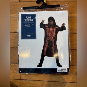 Flame Skeleton Kids Costume Small 4-6 NWT